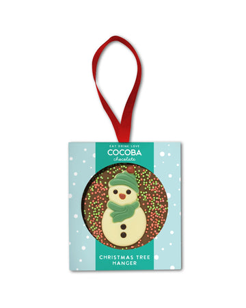 Cocoba Christmas Snowman Milk Chocolate Tree Hanger 50g