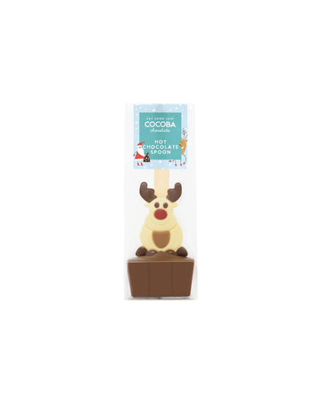 Cocoba Christmas Reindeer Milk Chocolate Hot Chocolate Spoon 50g