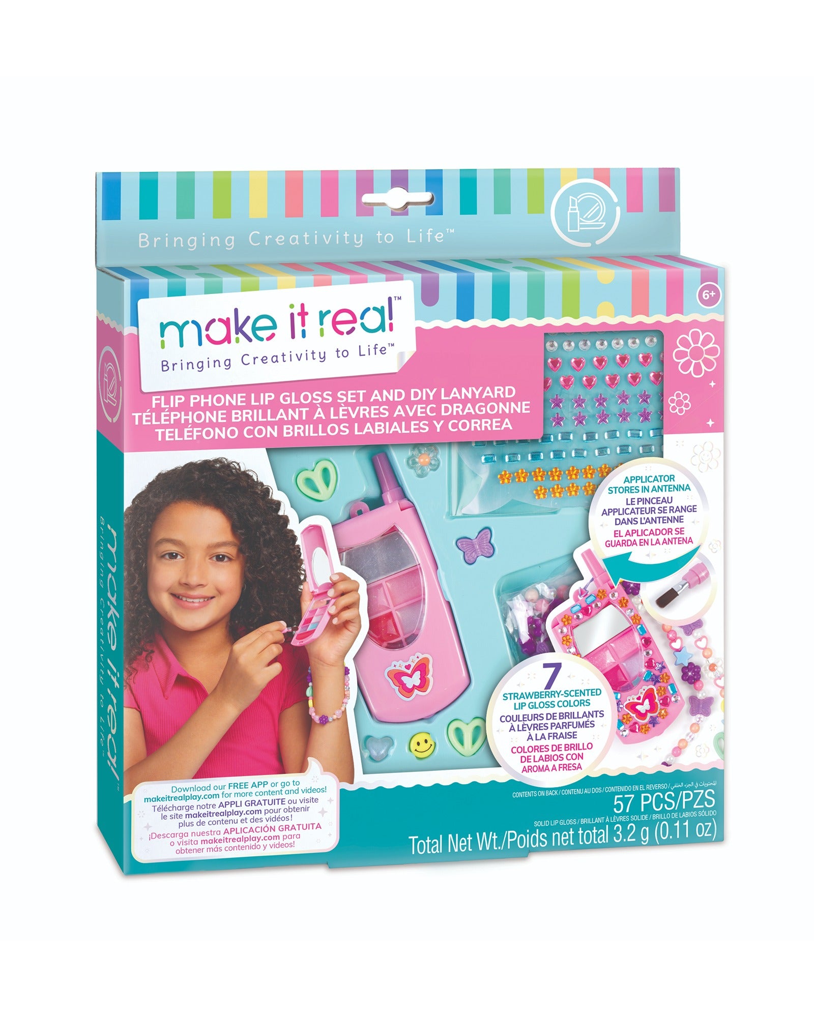 Flip Phone Lip Gloss Set And DIY Lanyard