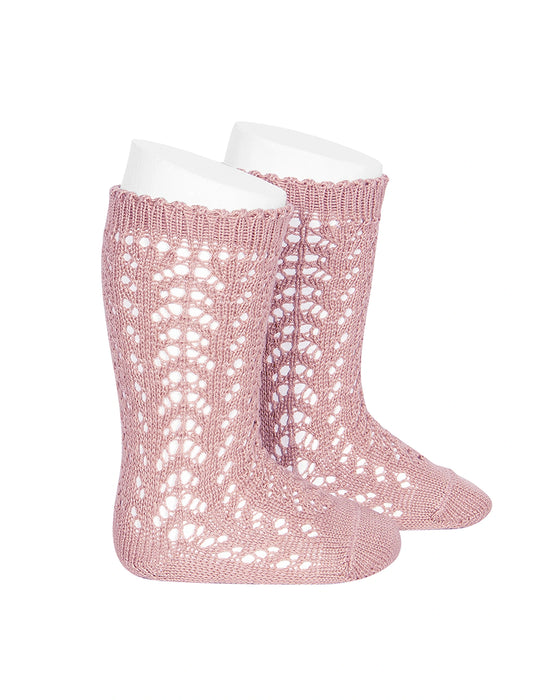 Full Openwork Knee High Sock Rosa Palo