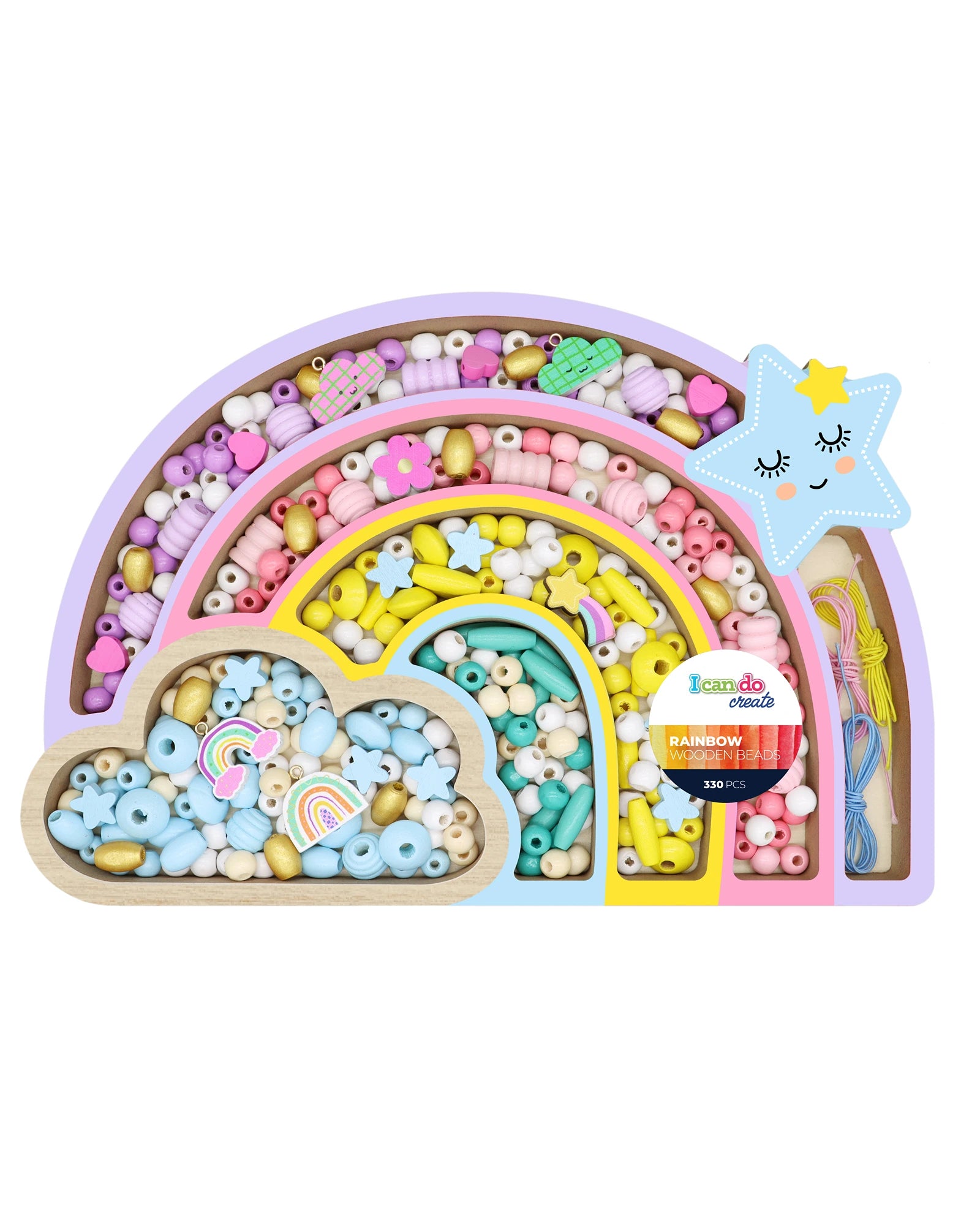 Rainbow Wooden Bead Set – Kidstuff - Main Image