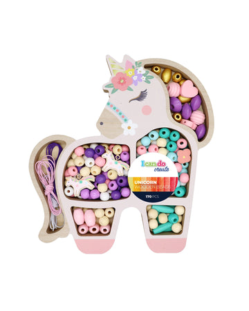 Icando Unicorn Wooden Bead Set