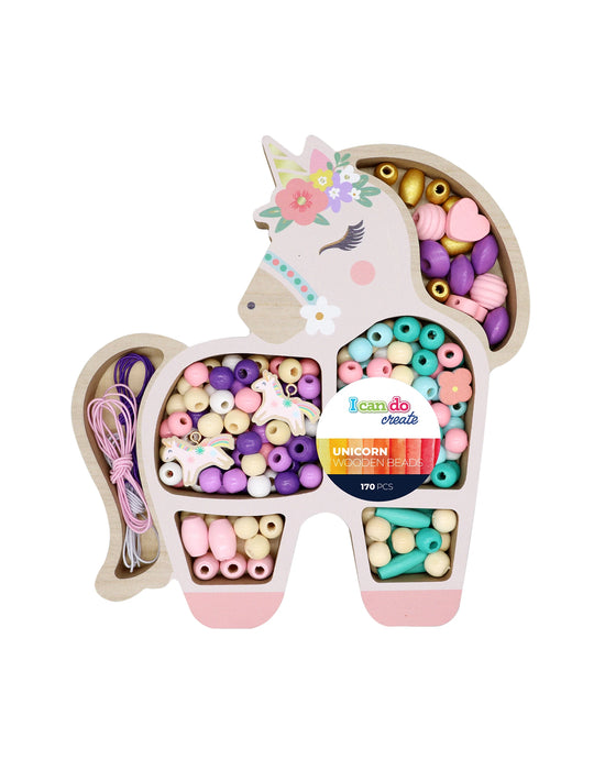 Icando Unicorn Wooden Bead Set