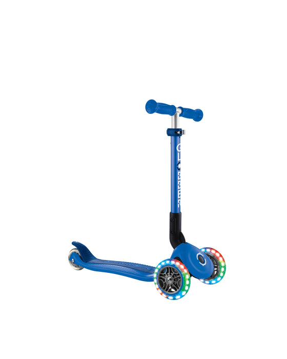 Globber Junior Primo Foldable Lights Scooter Navy Blue