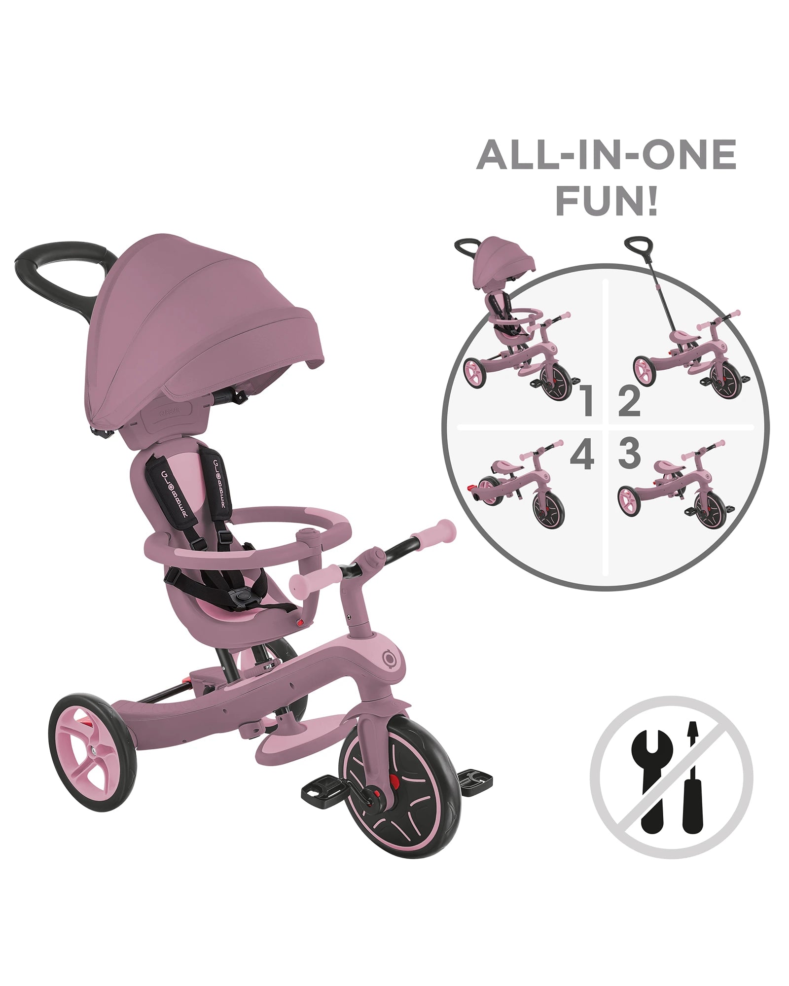 Globber Explorer Trike 4in1 Ecologic Berry