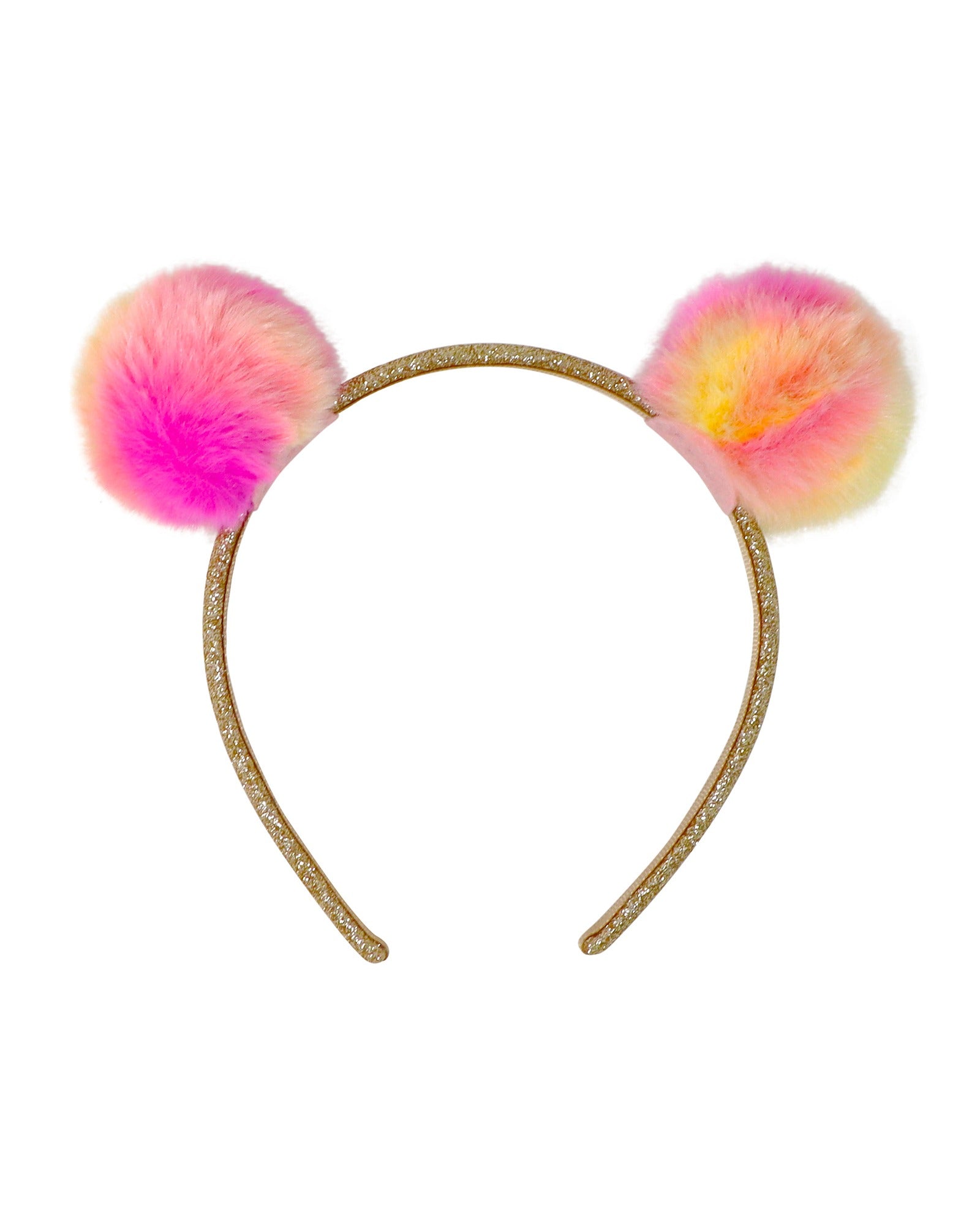Pink Poppy Twin Fluffy Pom Pom Headband