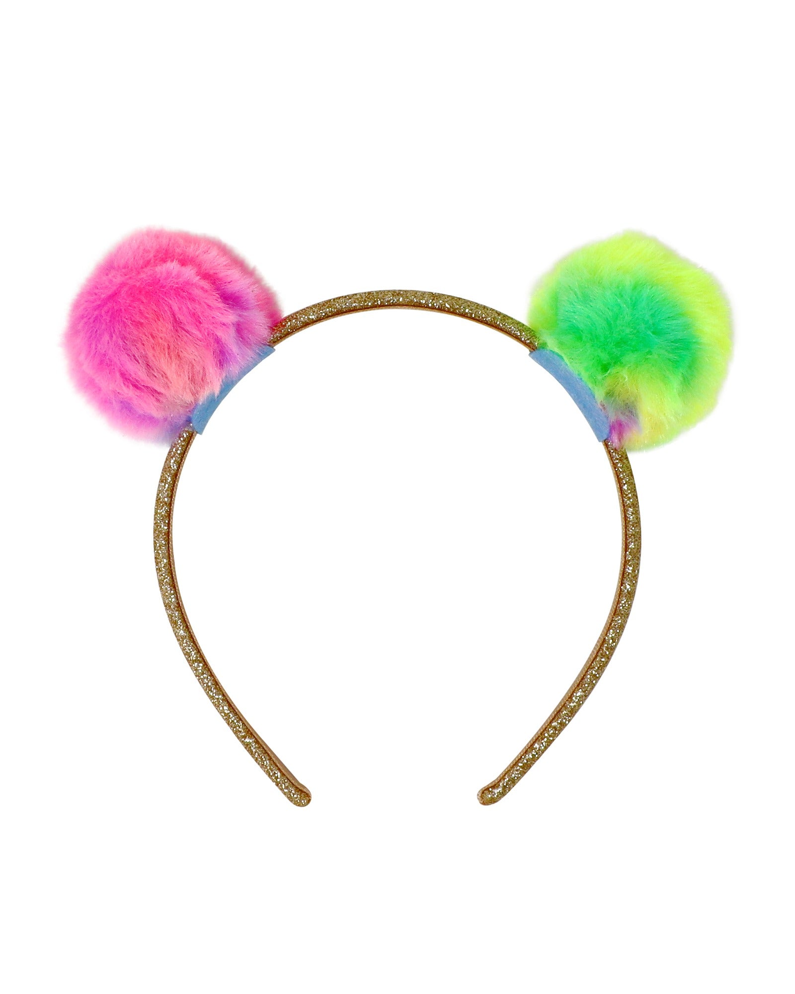 Pink Poppy Twin Fluffy Pom Pom Headband