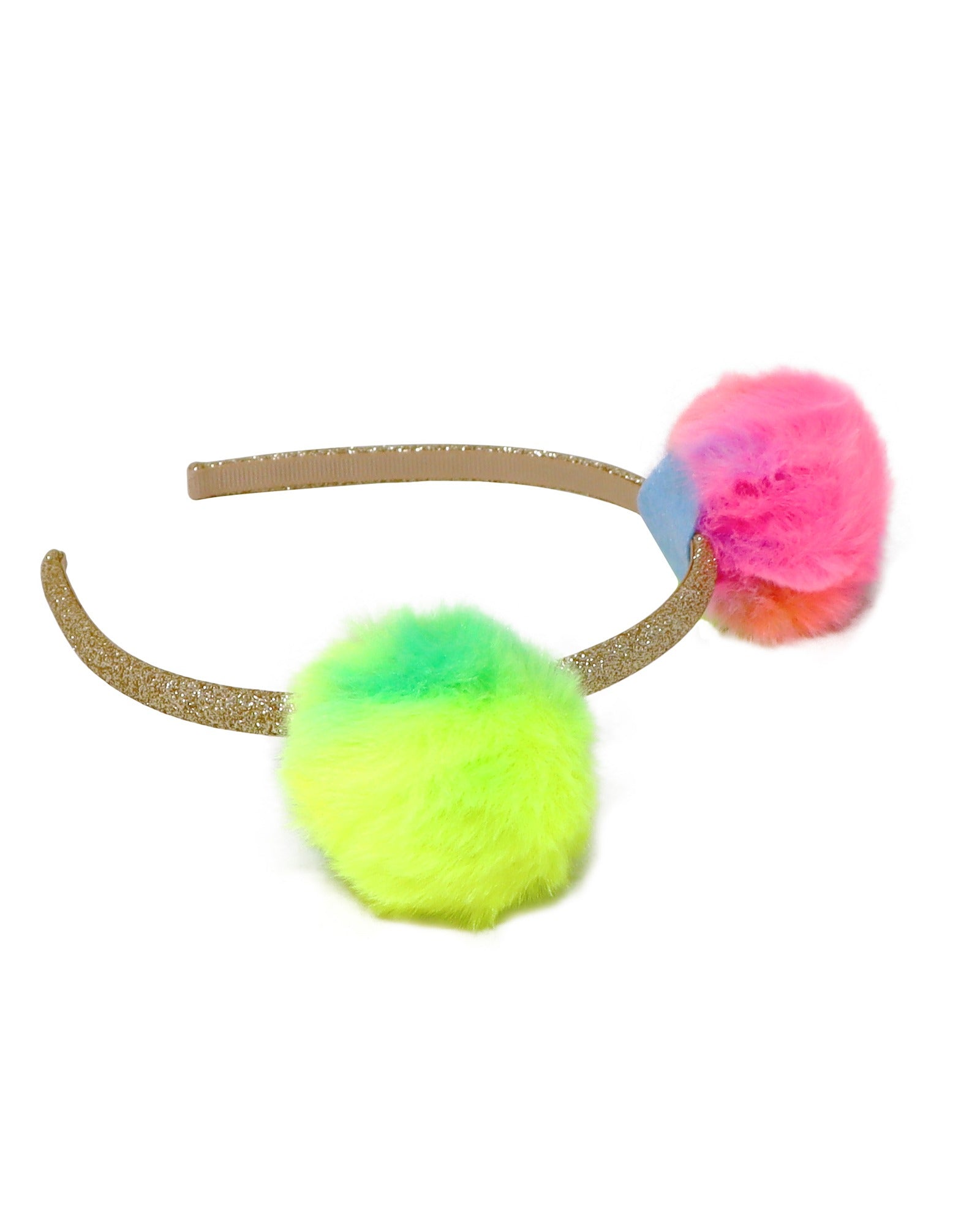 Pink Poppy Twin Fluffy Pom Pom Headband