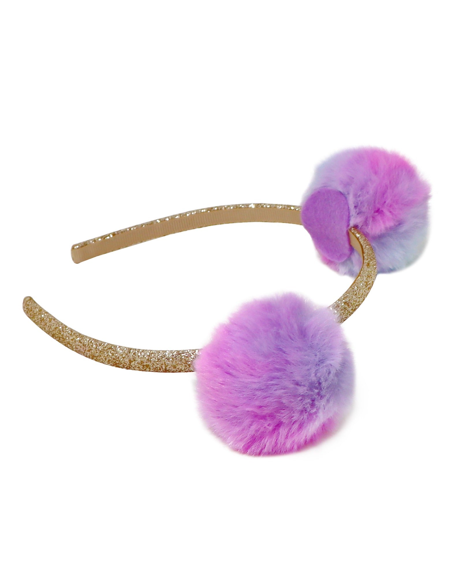 Pink Poppy Twin Fluffy Pom Pom Headband
