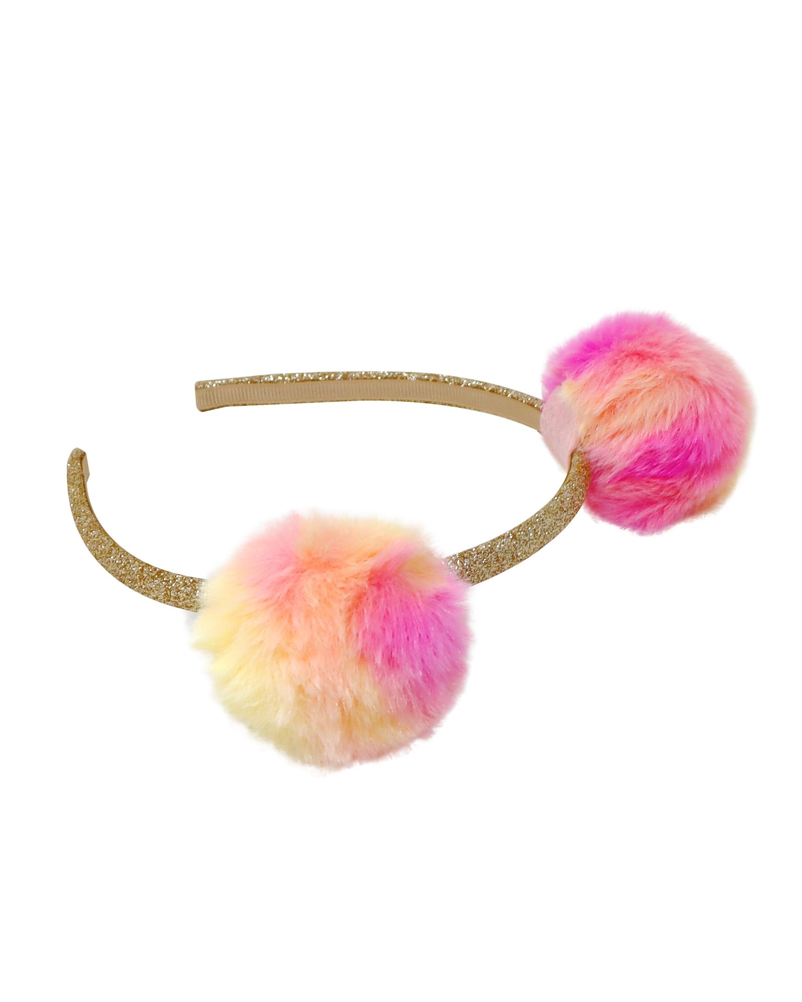 Pink Poppy Twin Fluffy Pom Pom Headband