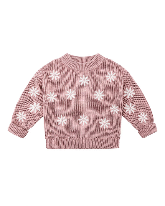 Kynd Baby Embroided Knit Jumper - Woodrose