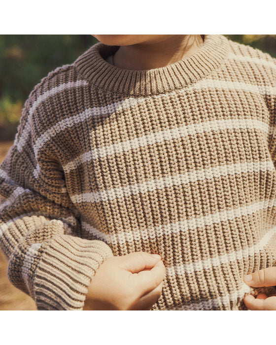 Kynd Baby Chucky Rib Knit Jumper - Caramel Marle