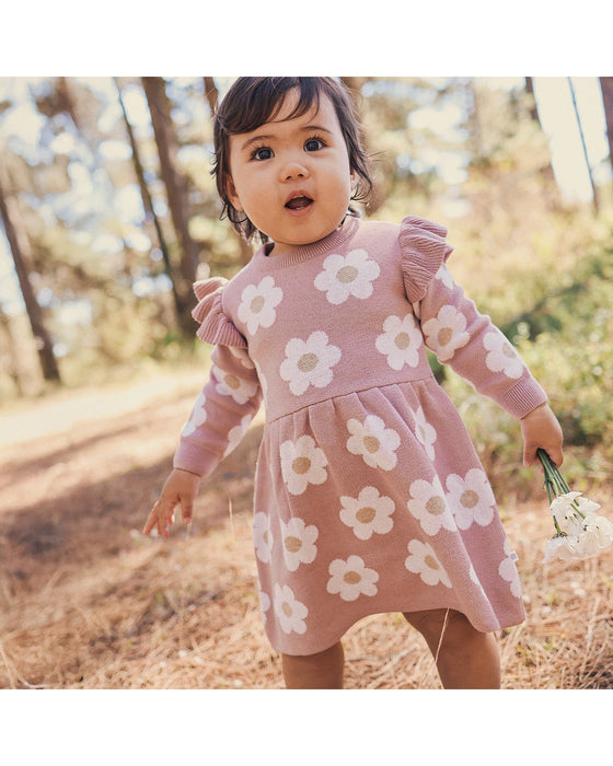 Kynd Baby Jaqcuard Knit Dress - Woodrose