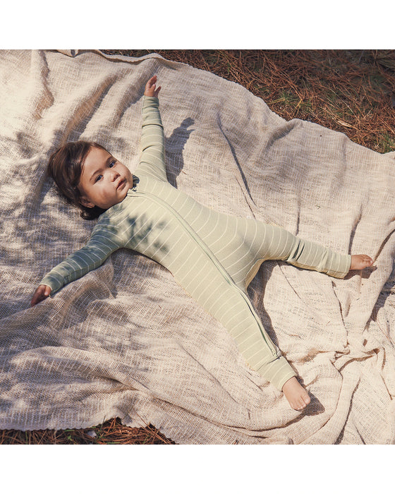 Kynd Baby Waffle Day Or Night Onesie - Sage