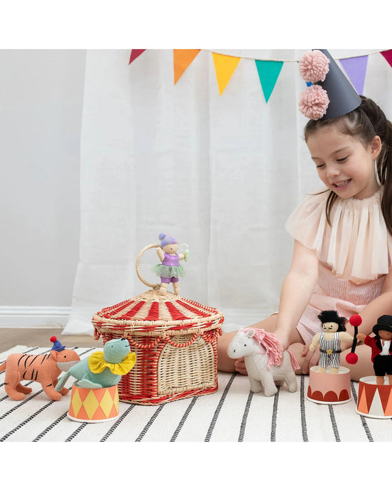 Circus Tent Basket Red And Straw