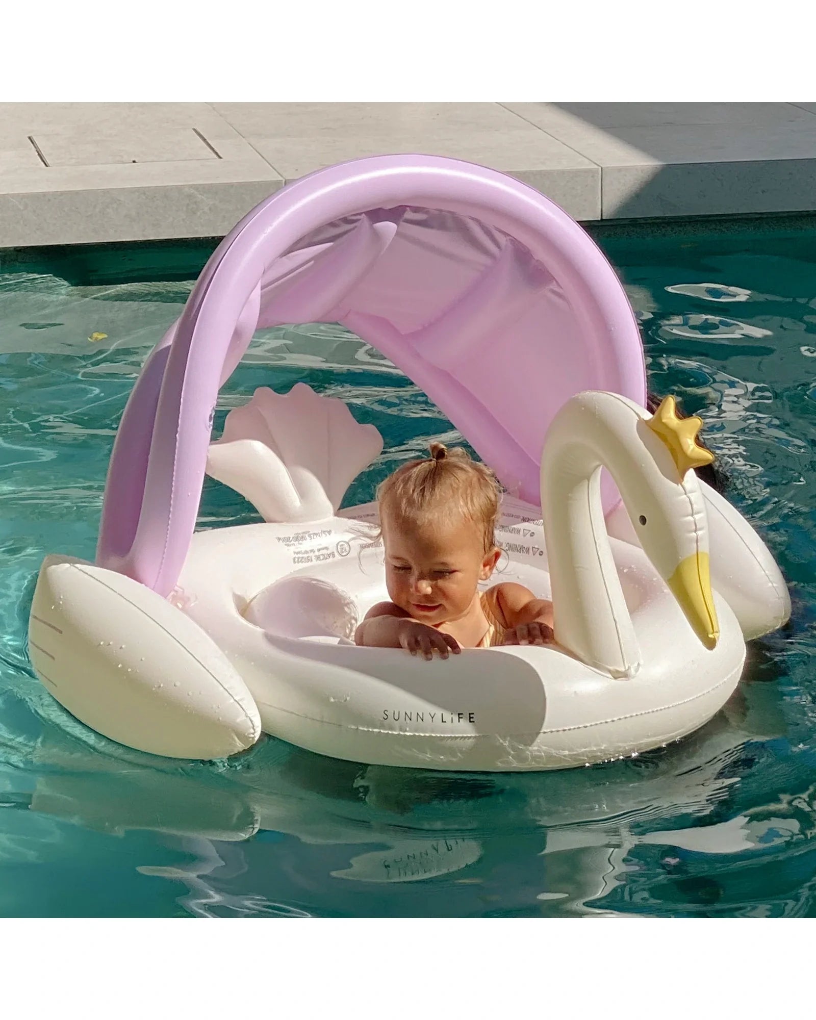 Sunnylife Inflatable Swan Floral Swan Baby Float SUNNYLiFE