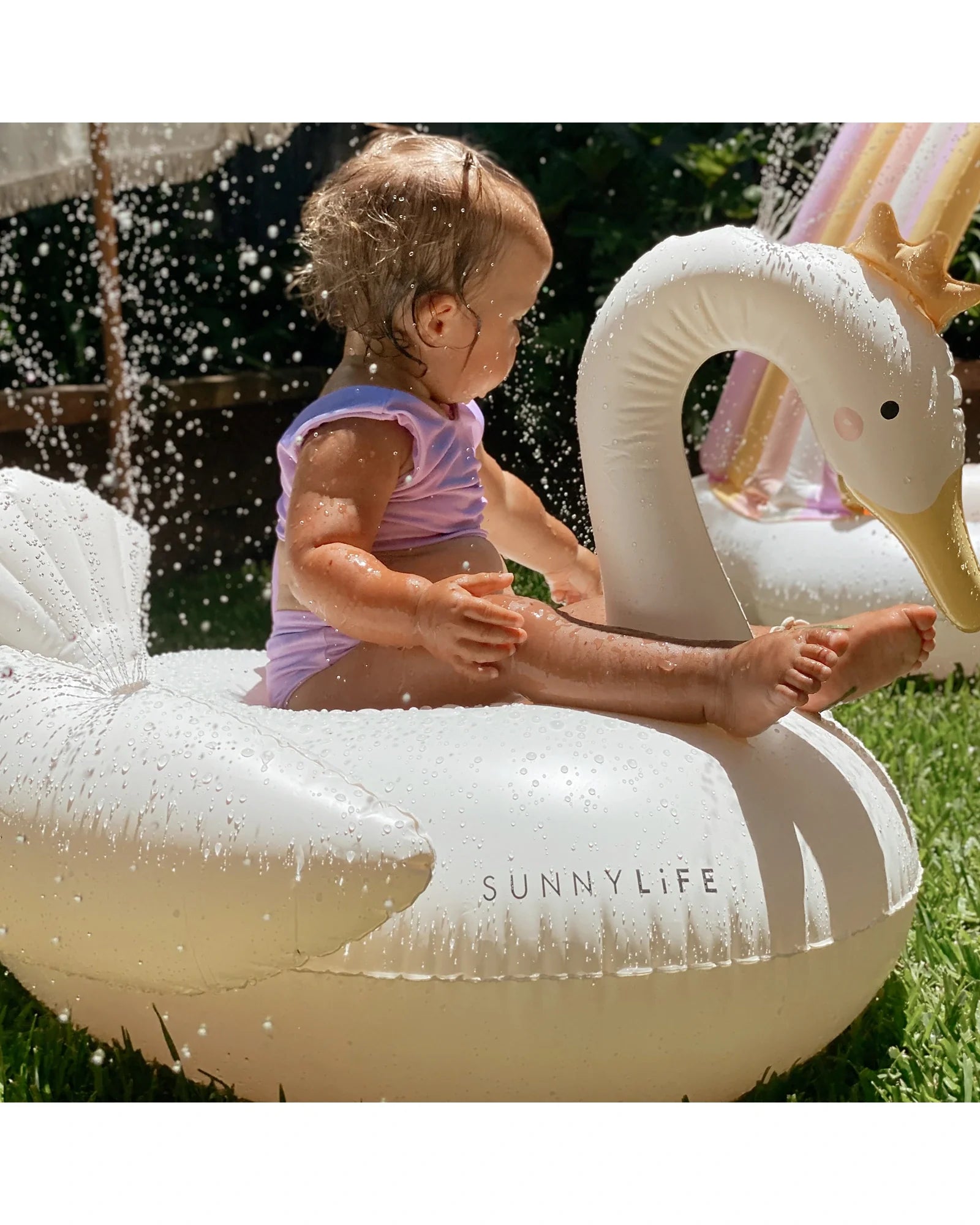 Sunnylife Inflatable Sprinkler Princess Swan Multi – Kidstuff