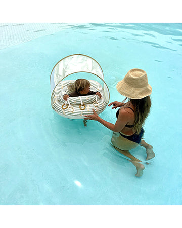 Sunnylife Interactive Baby Float Duck Sage Stripe