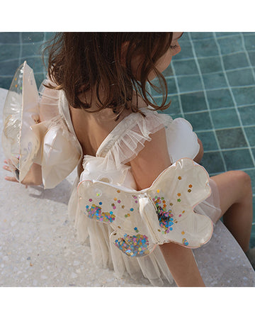 Sunnylife Kids Inflatable Arm Bands Cotton Candy Glitter