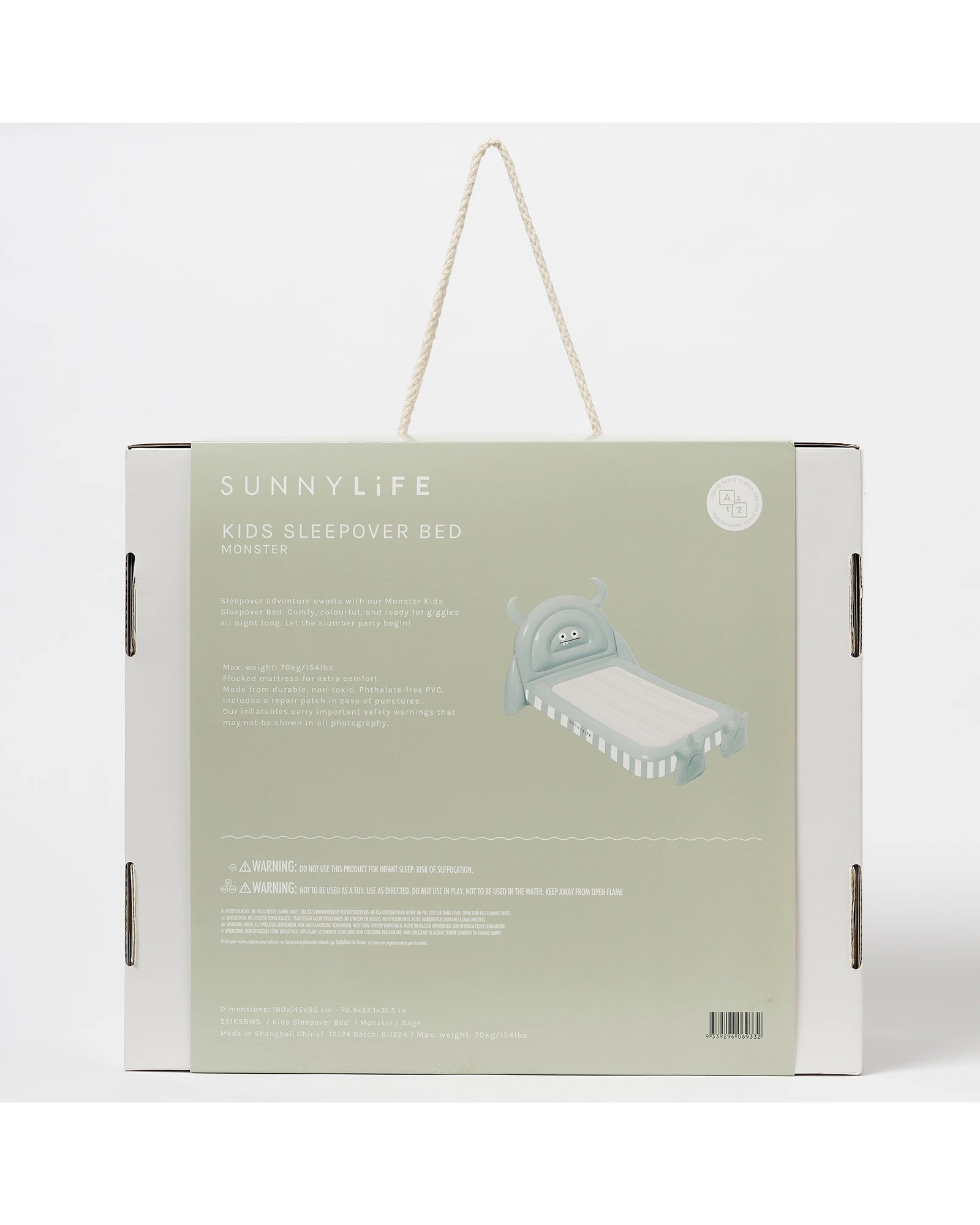 Kids Sleepover Bed Monster Sage