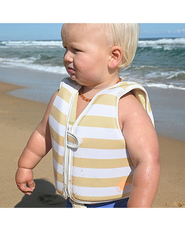 Sunnylife Kids Swim Vest 1-2 Sammy the Seagull Mustard Stripe