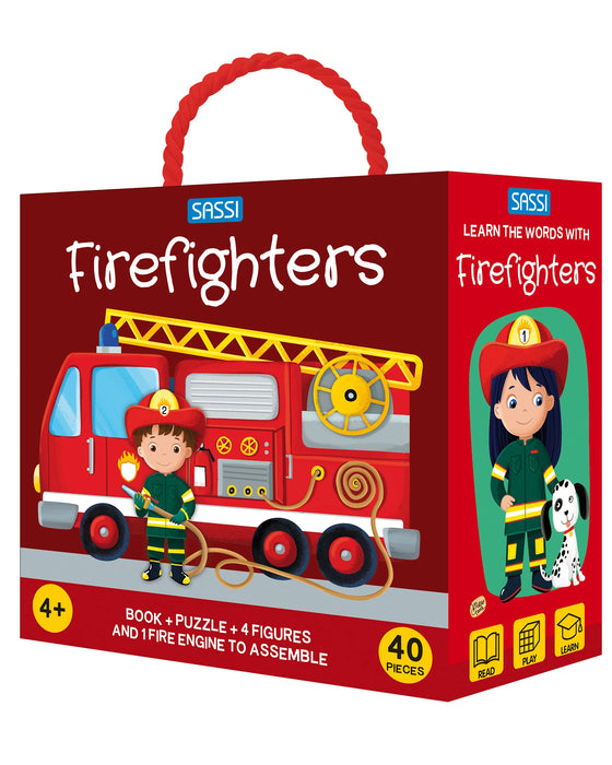 Sassi Firefighters 3D 40 Piece Puzzle and Book Set