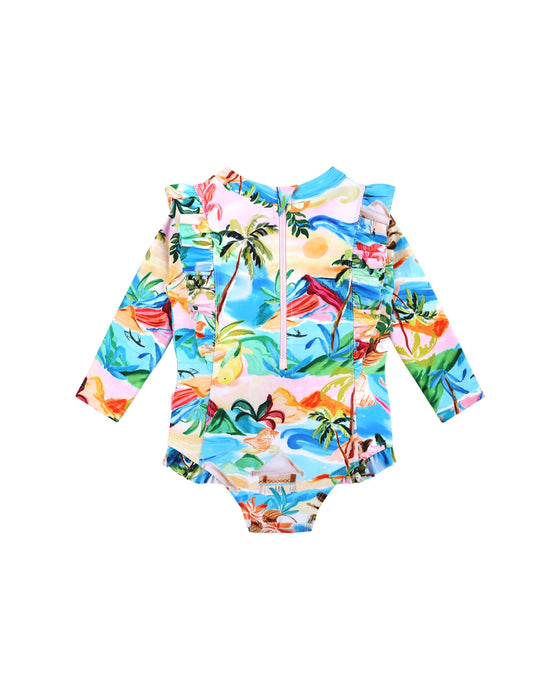Seafolly Kids South Pacific Frill One Piece Sunsuit