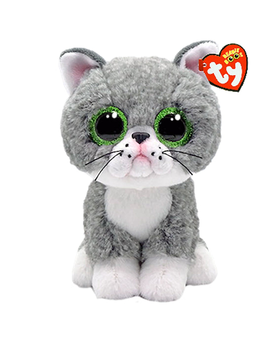 TY Beanies Fergus Grey Cat Small