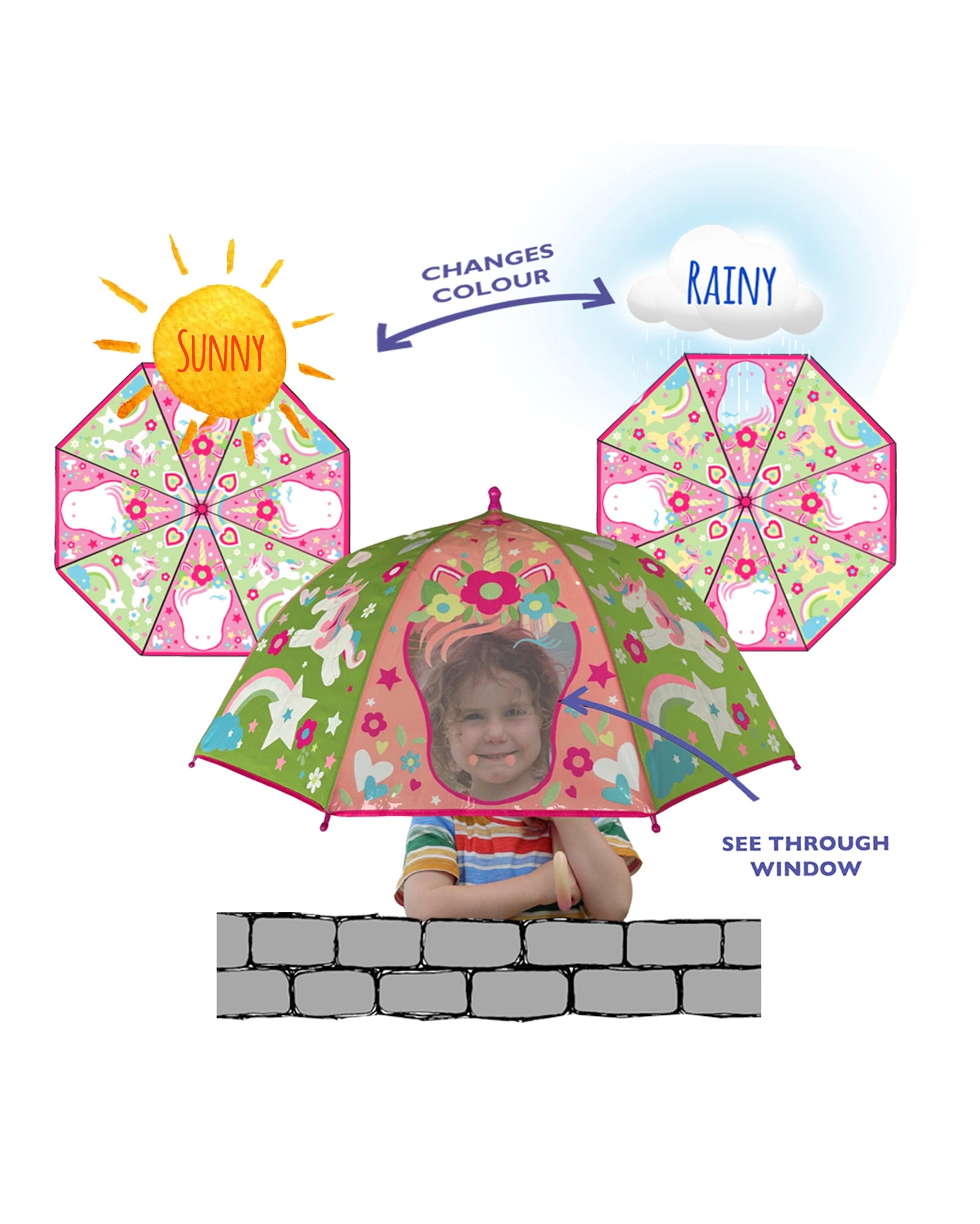 Colour Changing Dome Umbrella Unicorn