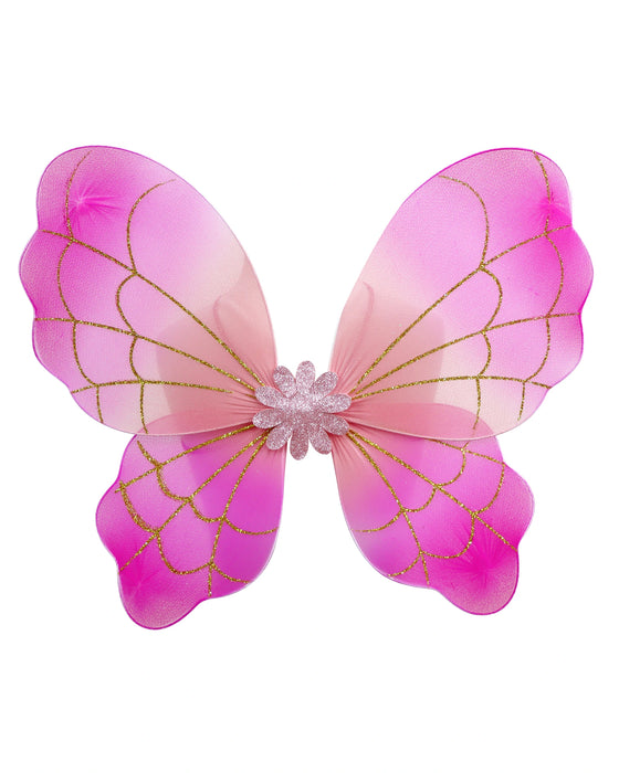 Pink Poppy Vibrant Vacation Glitter Wings