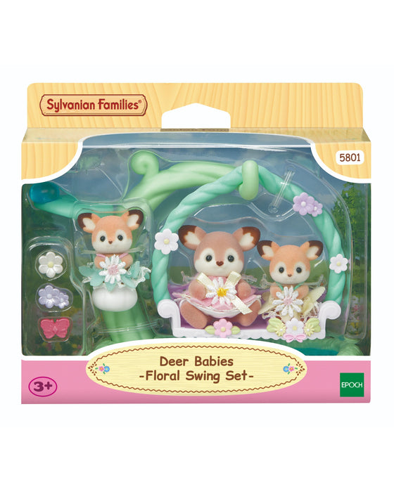 Sylvanian Families Deer Babies Floral Swing Set