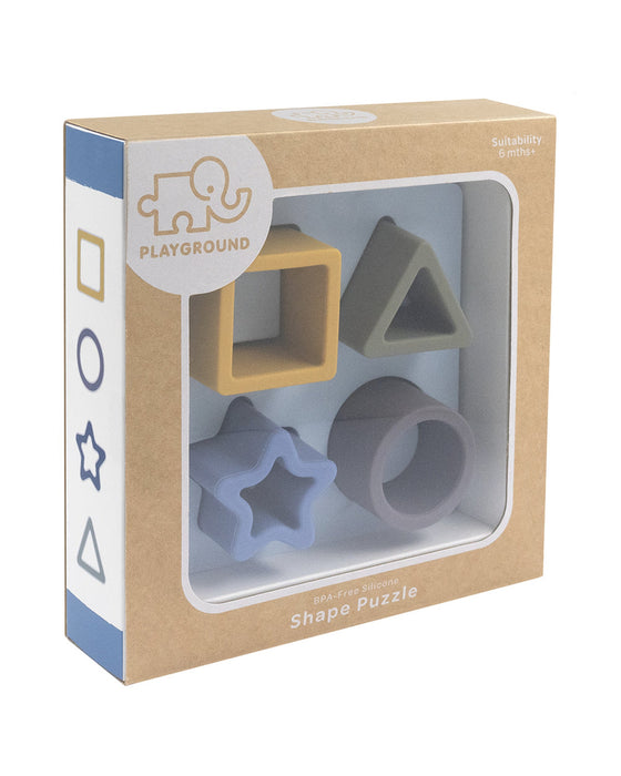Silicone Shape Puzzle Steel Blue