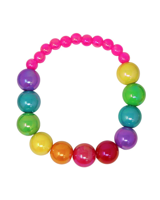 Pink Poppy Rainbow Beads Bracelet