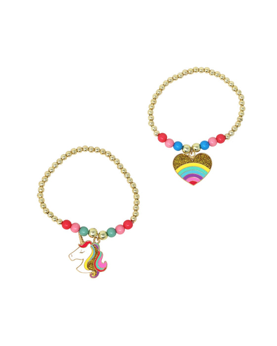 Pink Poppy Rainbows & Unicorns Beaded Bracelet