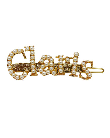 Pink Poppy Claris Fashion Gold Pearl Hair Clip