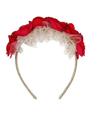 Pink Poppy Christmas Headband Holiday Floral
