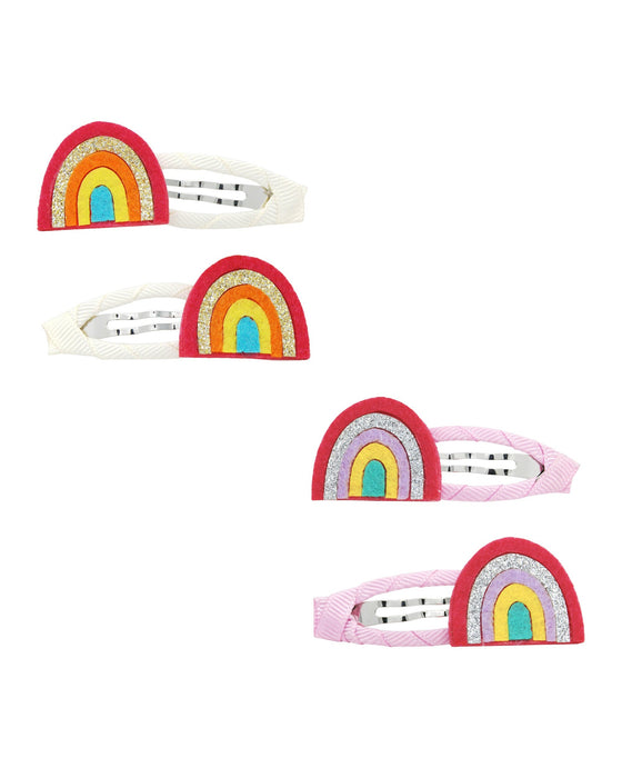 Pink Poppy Hairclips Over the Rainbow