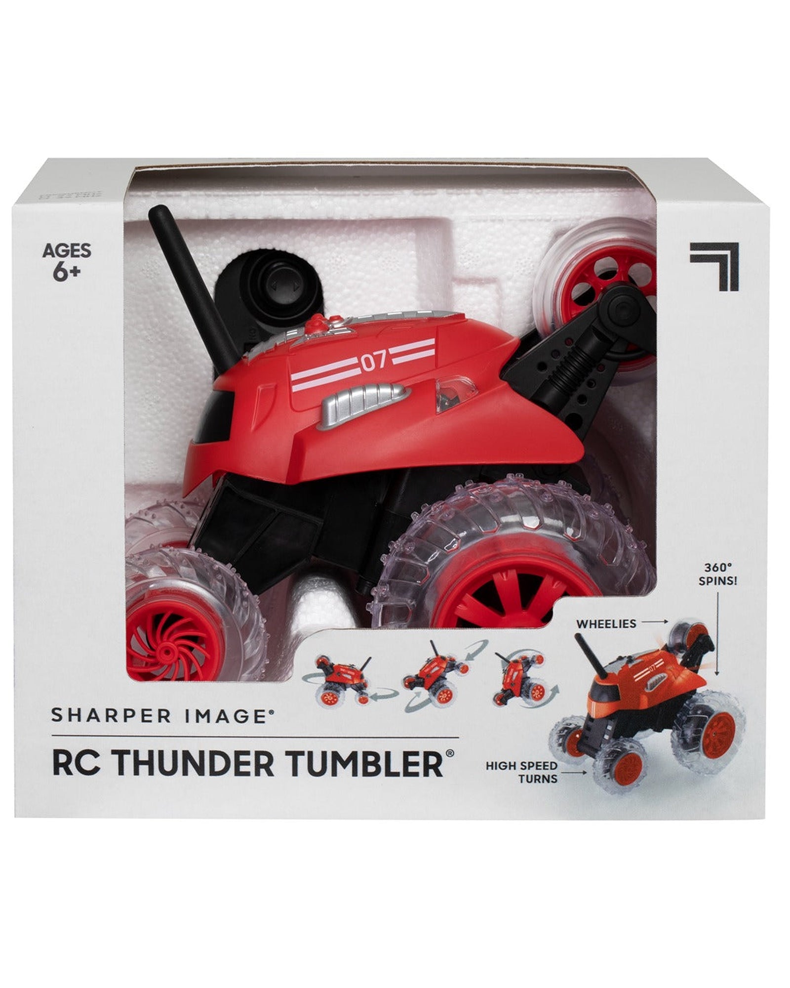 Sharper Image Toy RC Monster Spinning Car Red