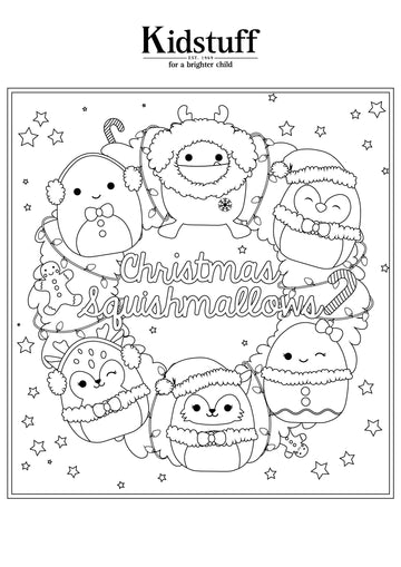 Christmas Squishmallows - Colouring in Sheet