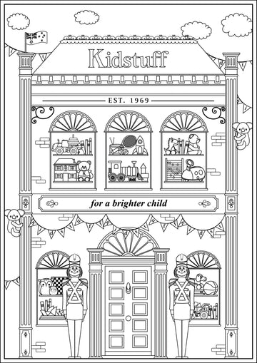Kidstuff Toy Lane - Colouring in Sheet