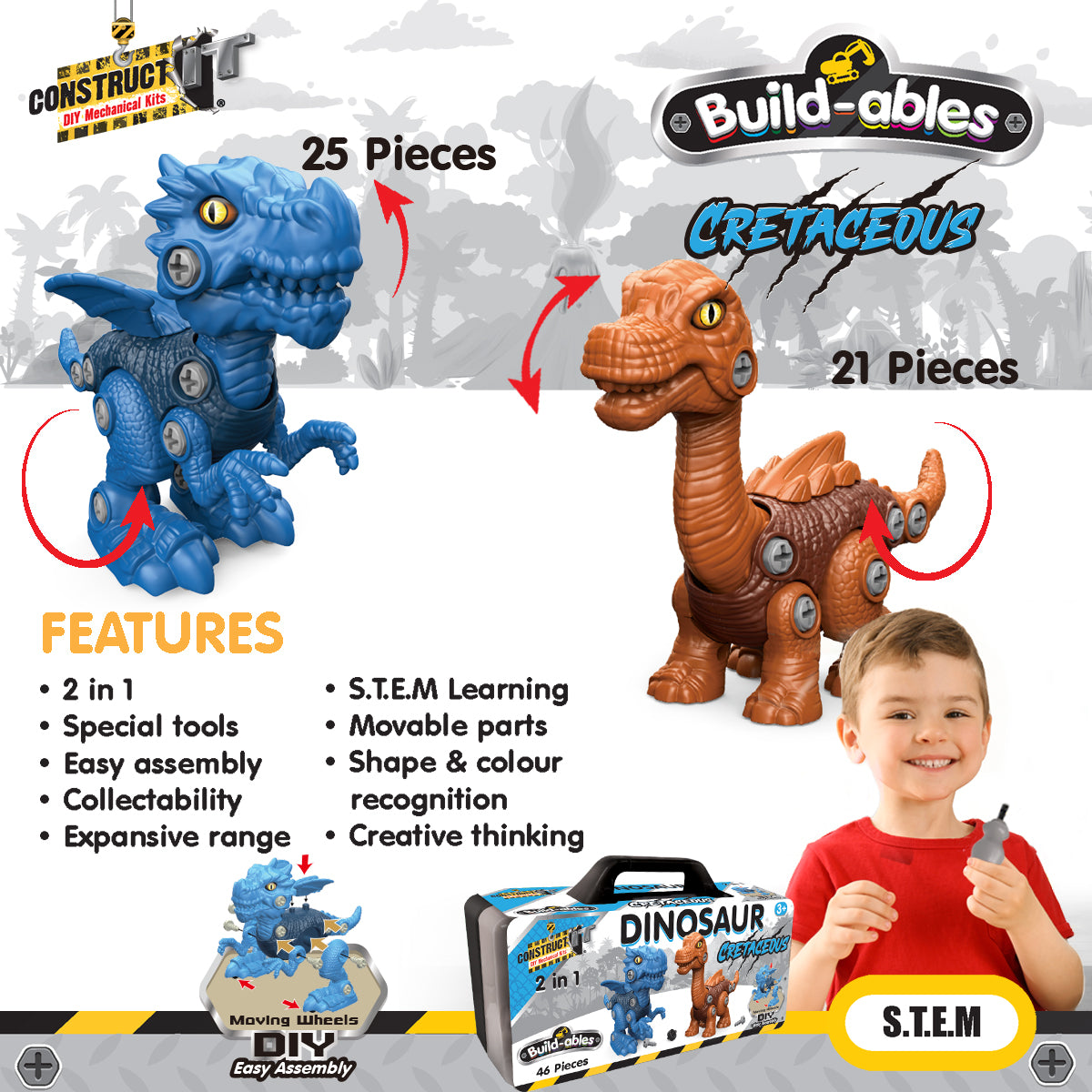 2 in 1 Dinosaur Cretaceous Set