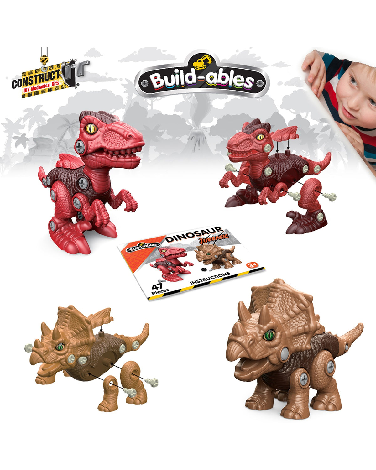 2 in 1 Dinosaur Jurrasic Set