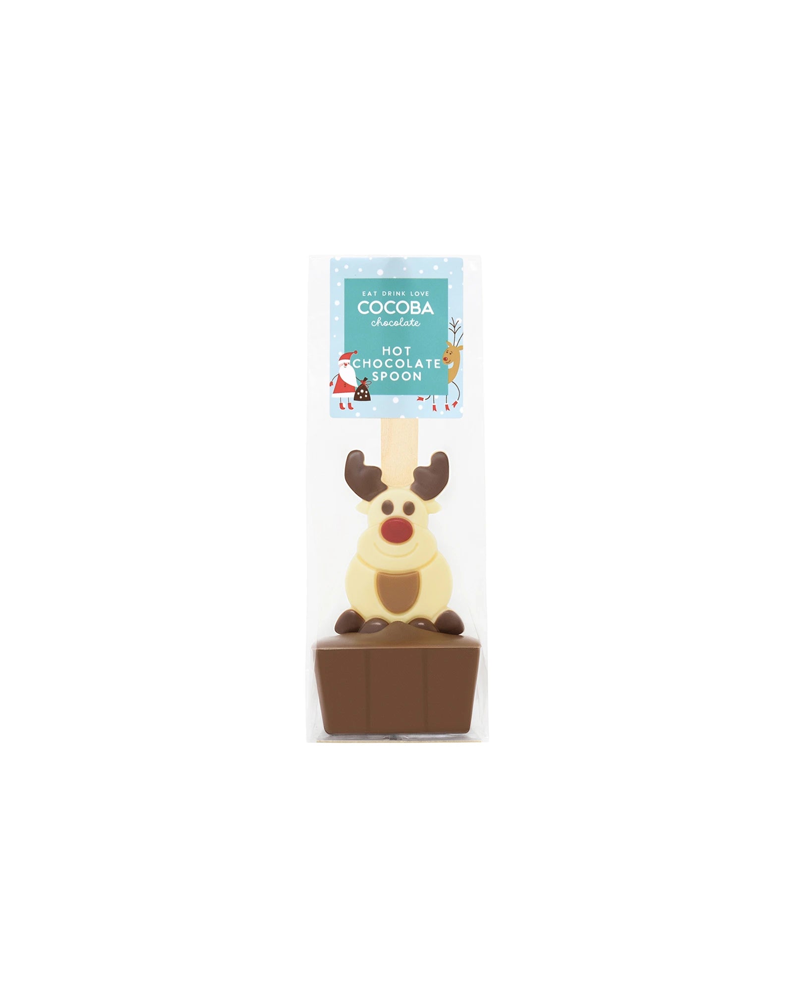 Cocoba Christmas Reindeer Milk Chocolate Hot Chocolate Spoon 50g