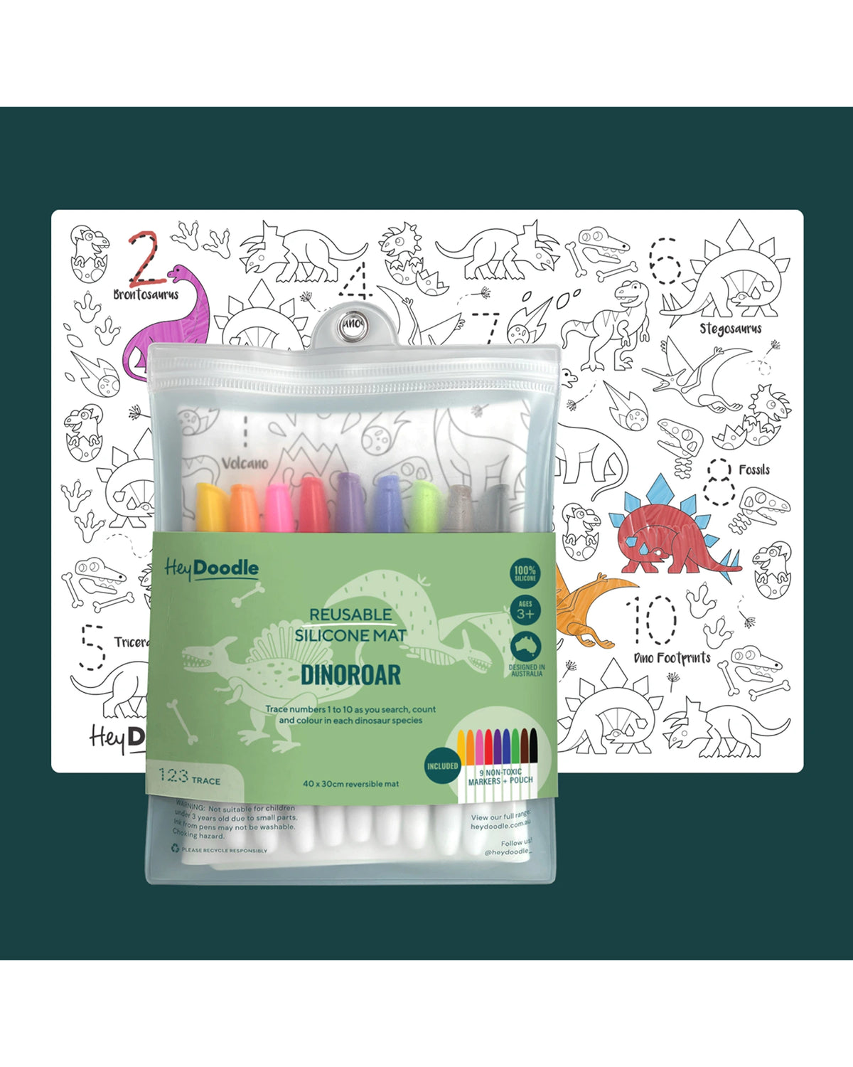 HeyDoodle Mats 123 Series Dinosaur