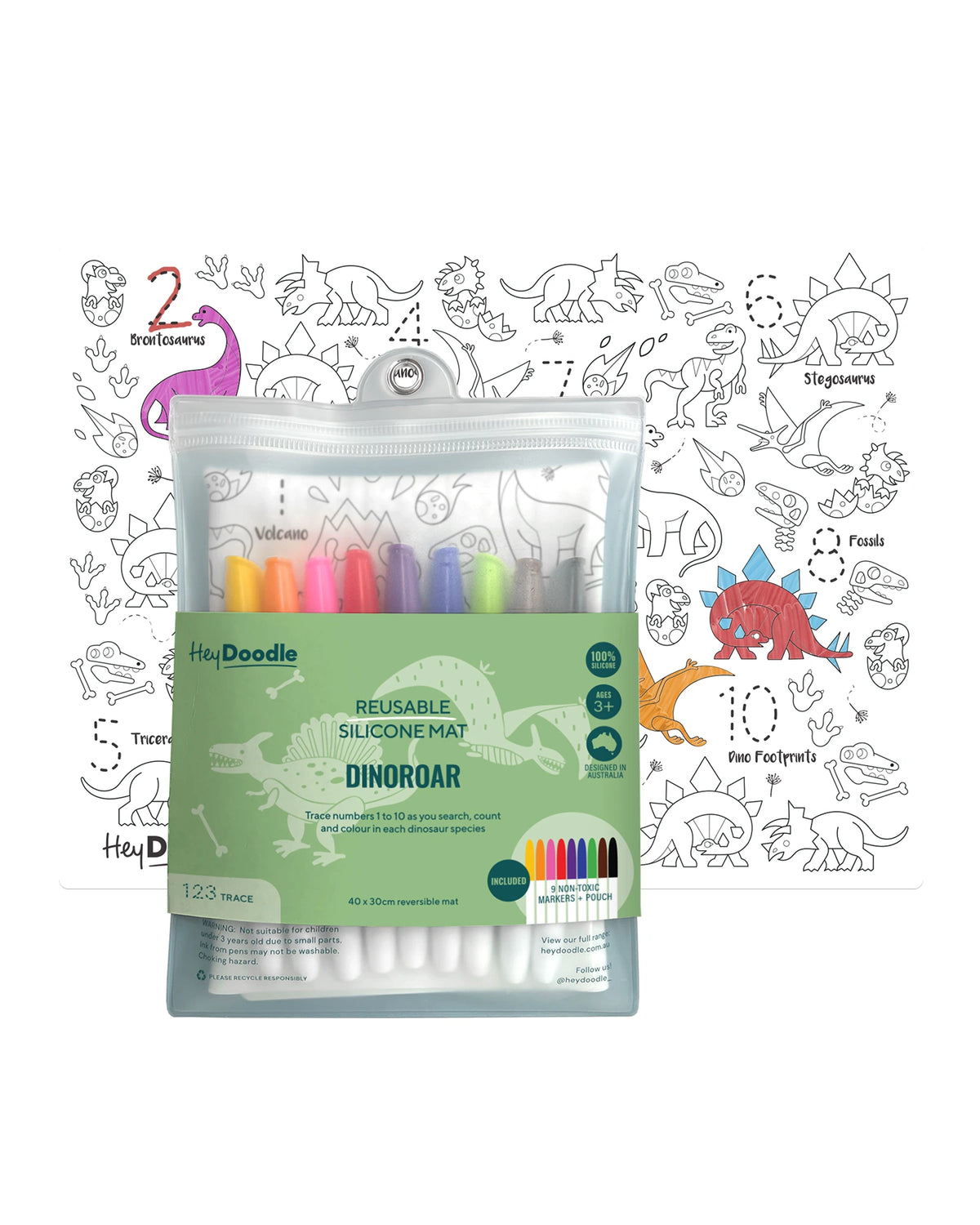 HeyDoodle Mats 123 Series Dinosaur