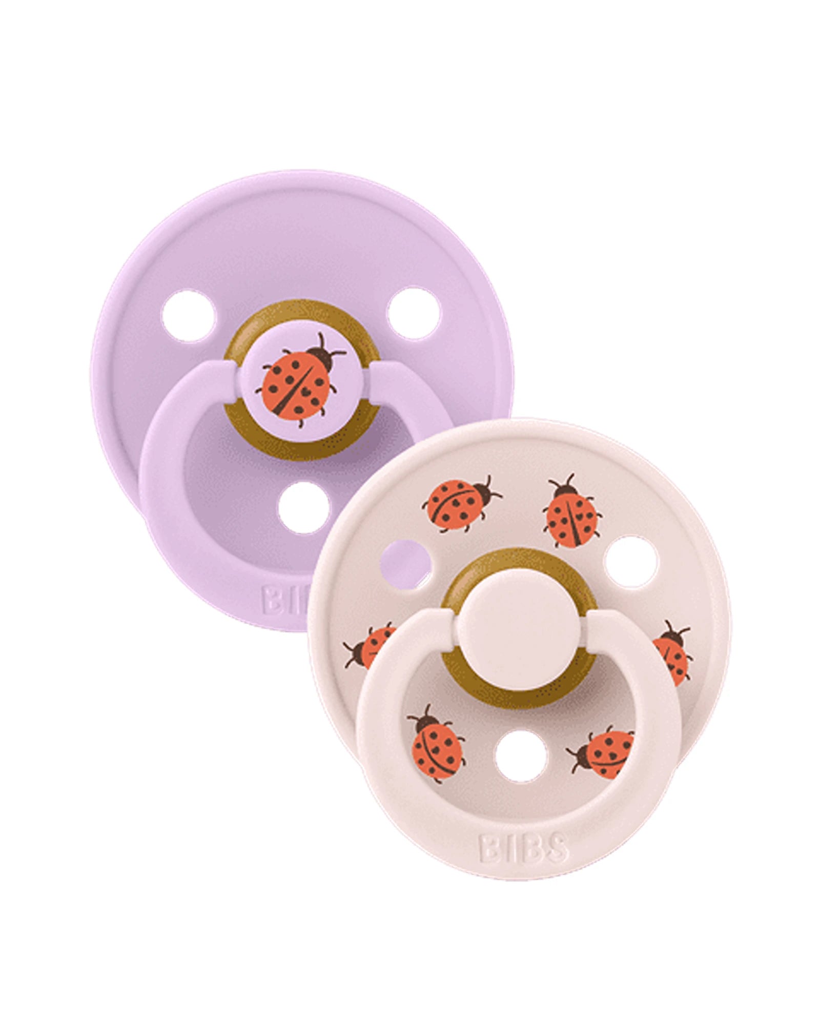 BIBS Pacifier Studio Colour 2 PACK Ladybug Latex Size 1 Violet Sky Mix