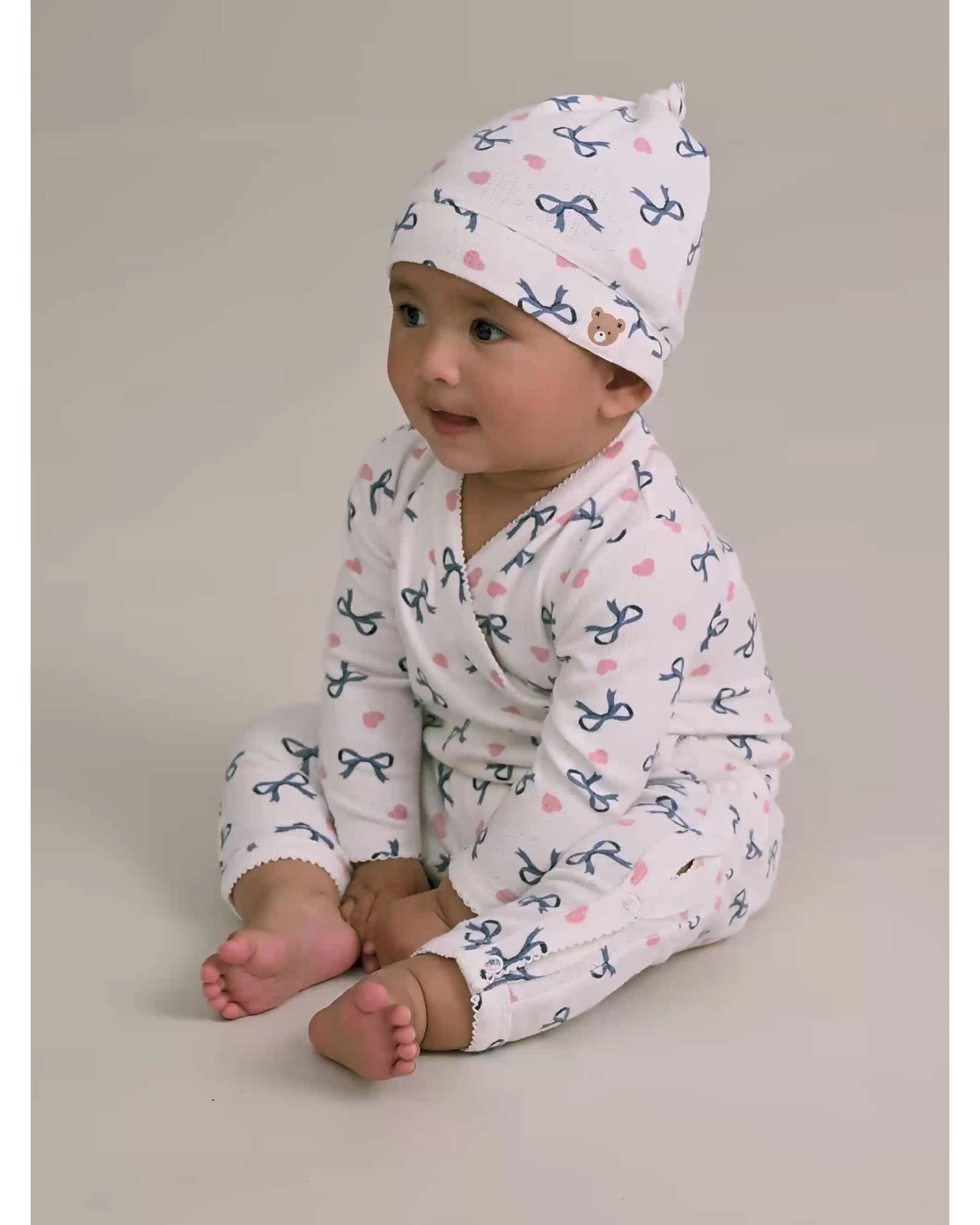 My First Hux Hearts And Bows Newborn Romper