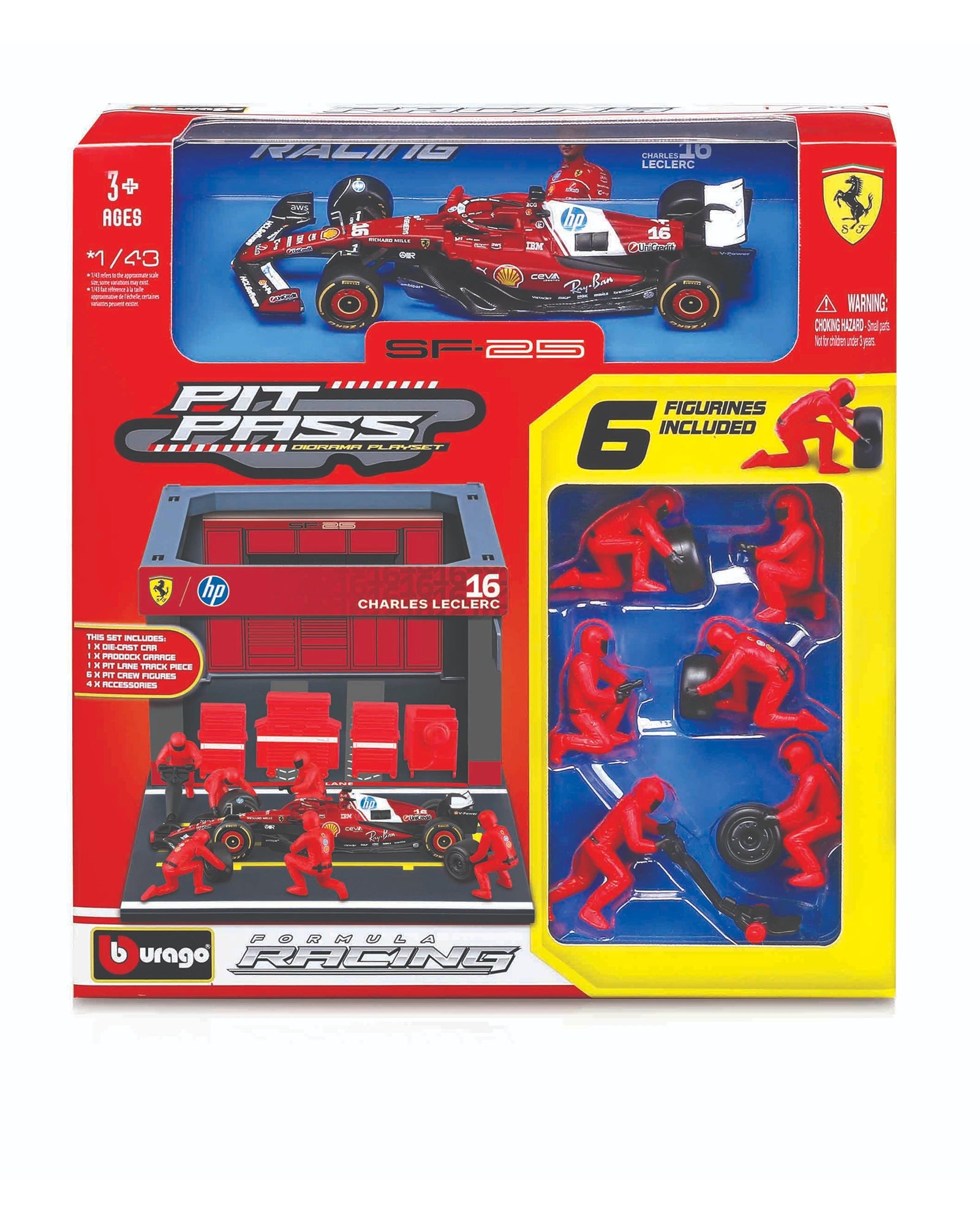 Pitt Pass 1/43 Ferrari Sf-25 (2025) (W/Out Helmet) #16 Leclerc