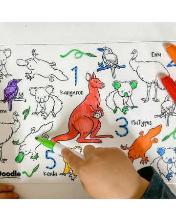 HeyDoodle MiniMats 123 Series OZ animals
