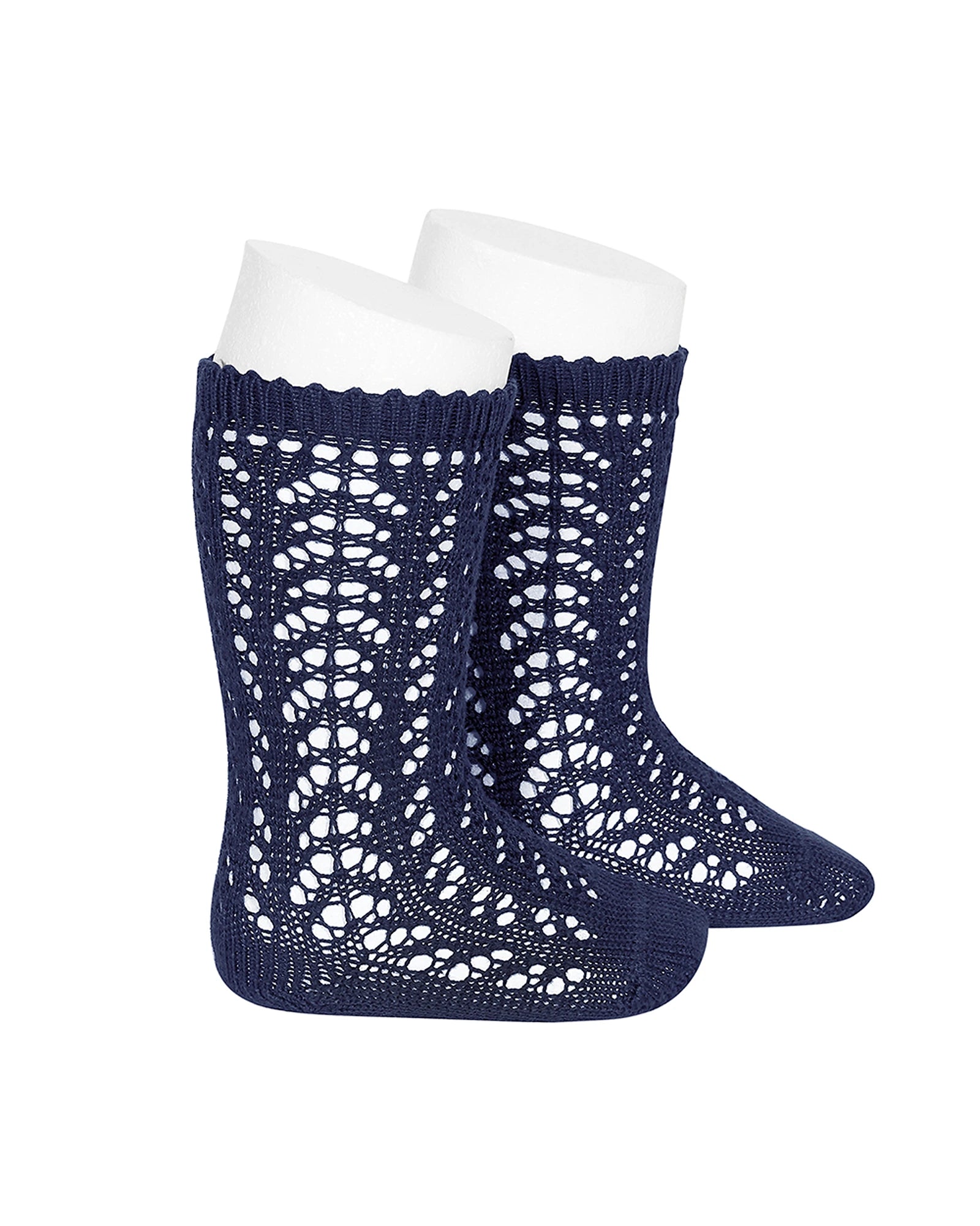 Full Openwork Knee High Sock Navy